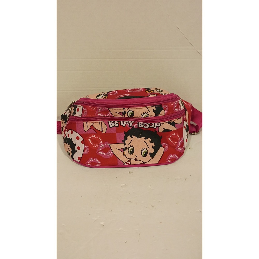 Betty Boop Fanny Pack Waist Bag Pink Kisses Lip Print Hip Pack Vintage Style.